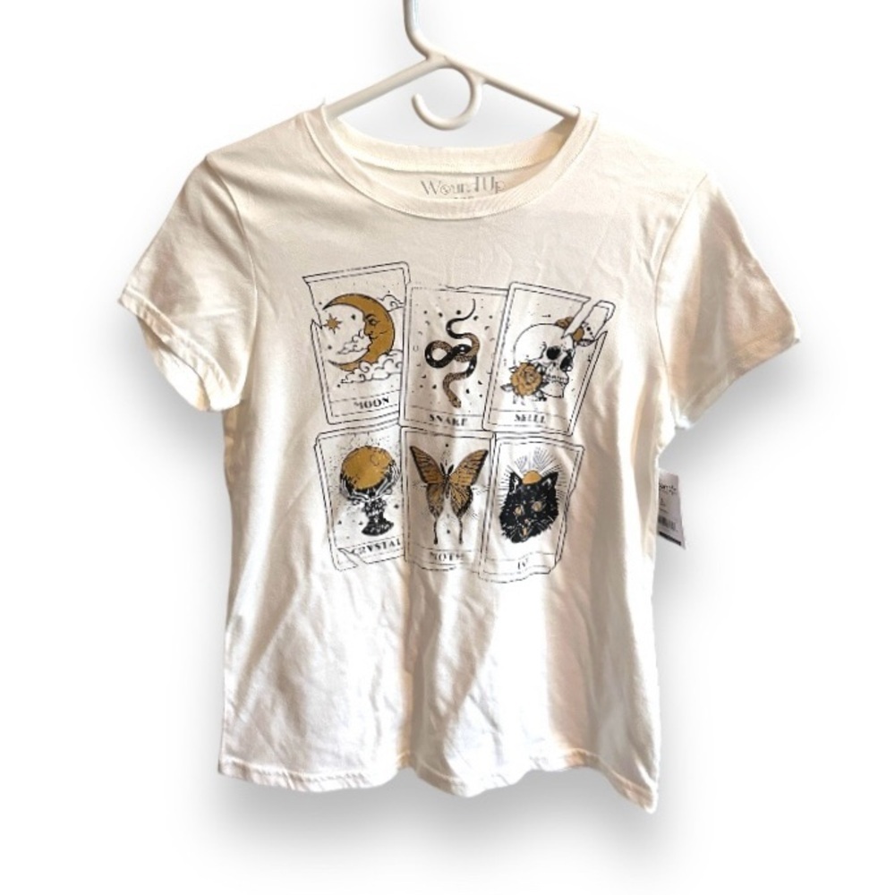 NWT Wound Up Tarot Card Graphic Tee Juniors Size Small T-Shirt Witchy Boho